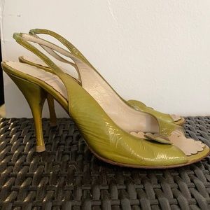 Moschino cheap and chic sage!mint peep toe 40.5